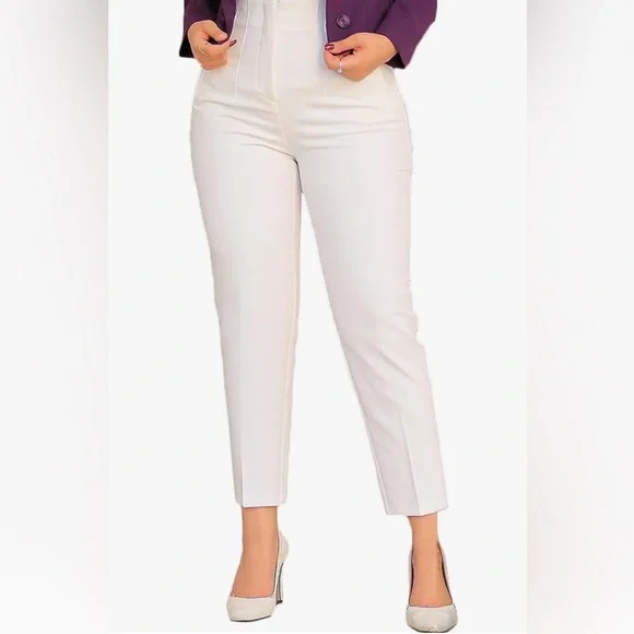 Hight Waist Pants stretch Color White brand new size S M L special office work - Picture 2 of 16